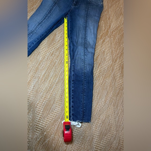 Hudson Nico Raw Hem Lace-Up Super Skinny Dark Wash Denim Jeans, Size 26 - Picture 3 of 9